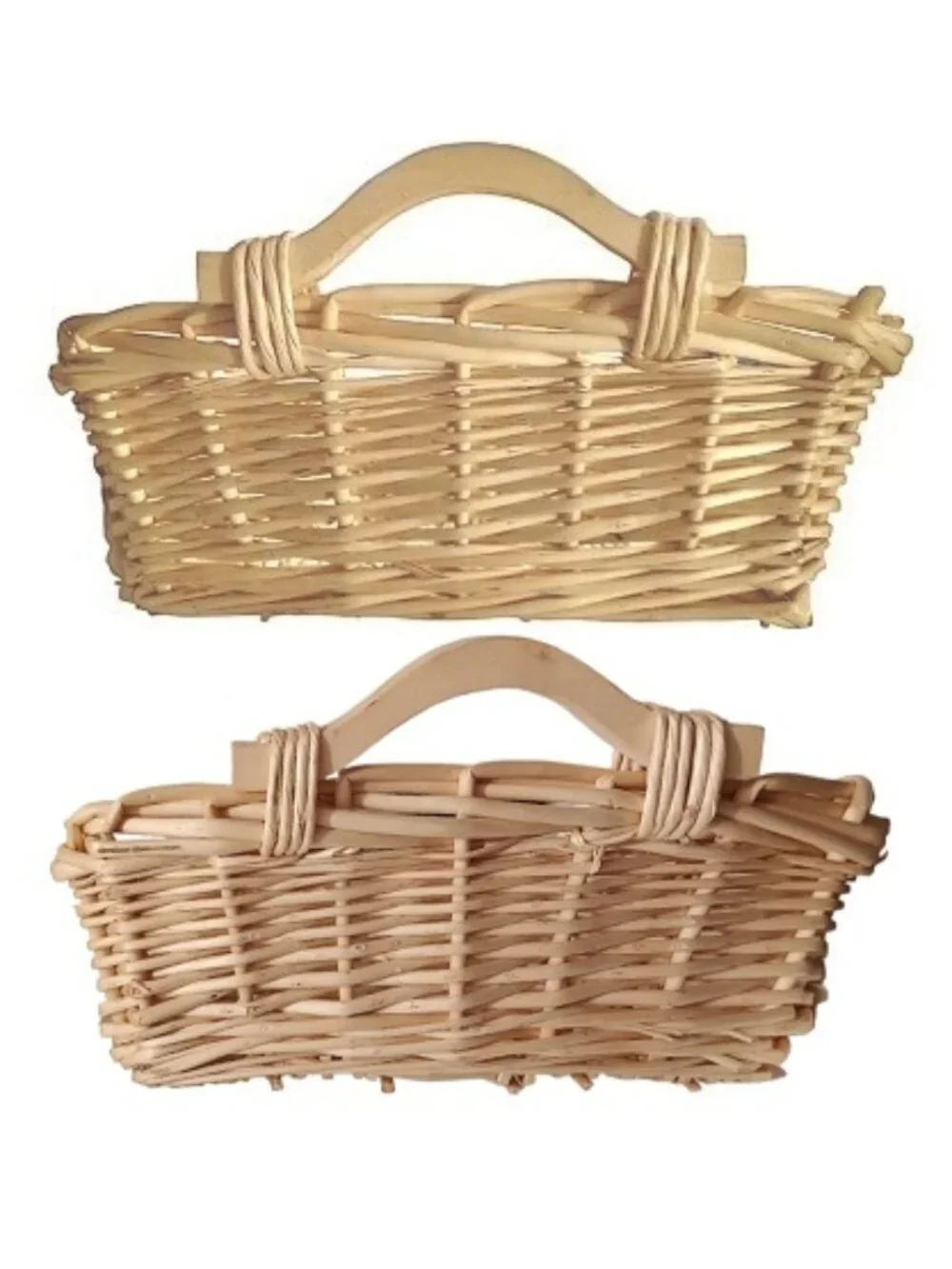 Unlined Sturdy Rectangular Shallow Basket